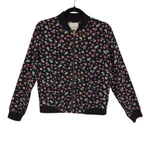 Sybilla Collection Floral Bomber Jacket Sz S Multicolor Zip-Up Lightweight Women